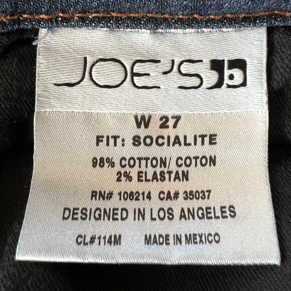 Joe's (27) (30x33) Long Socialite Bootcut Weston Blue Dark Wash Low Rise Jeans - Picture 9 of 10
